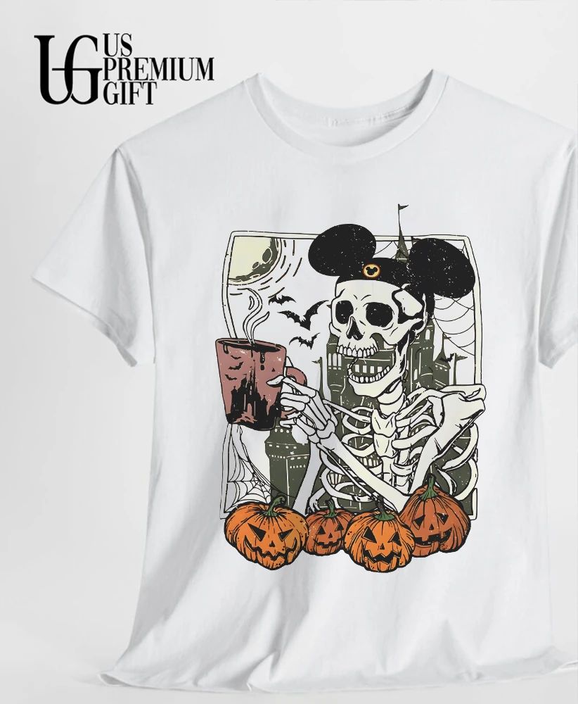 Spooky Skeleton Coffee and Pumpkins Halloween 2026 shirt