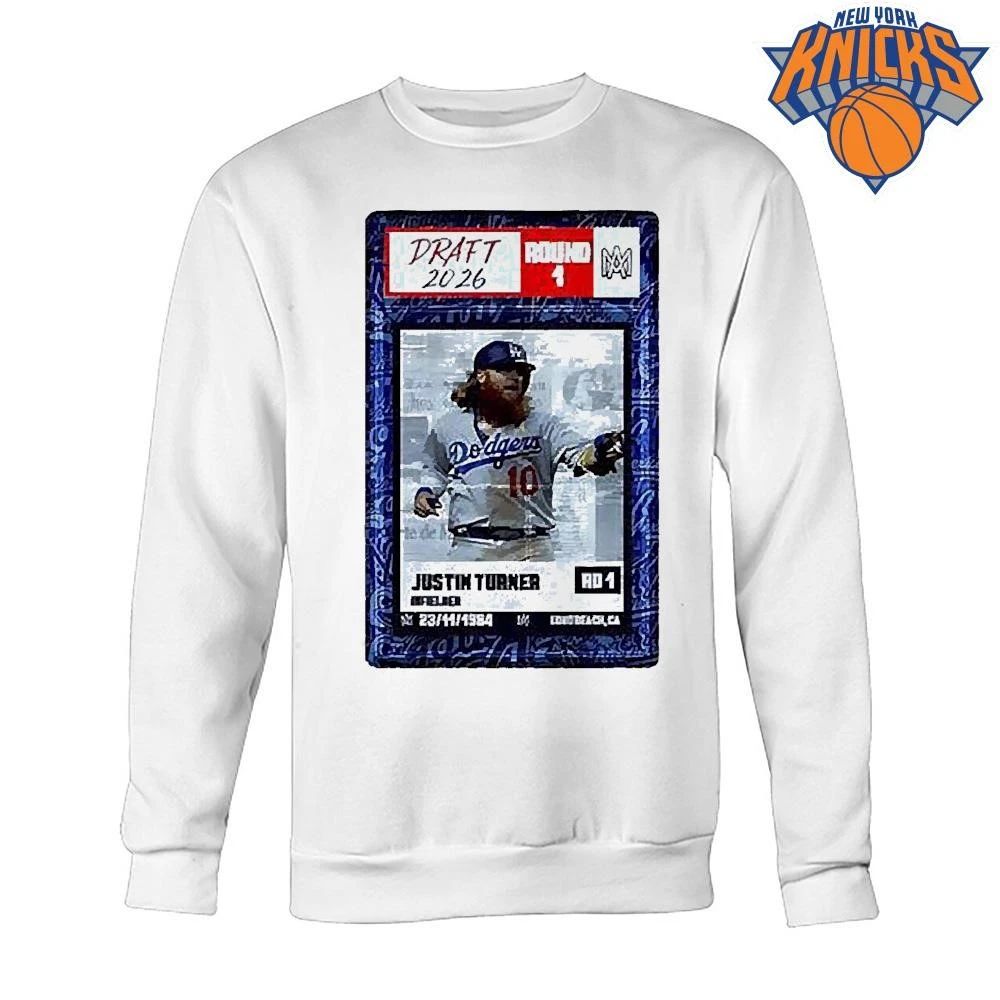 Justin Turner 2026 Draft Round 1 Los Angeles Dodgers Infielder T Shirt