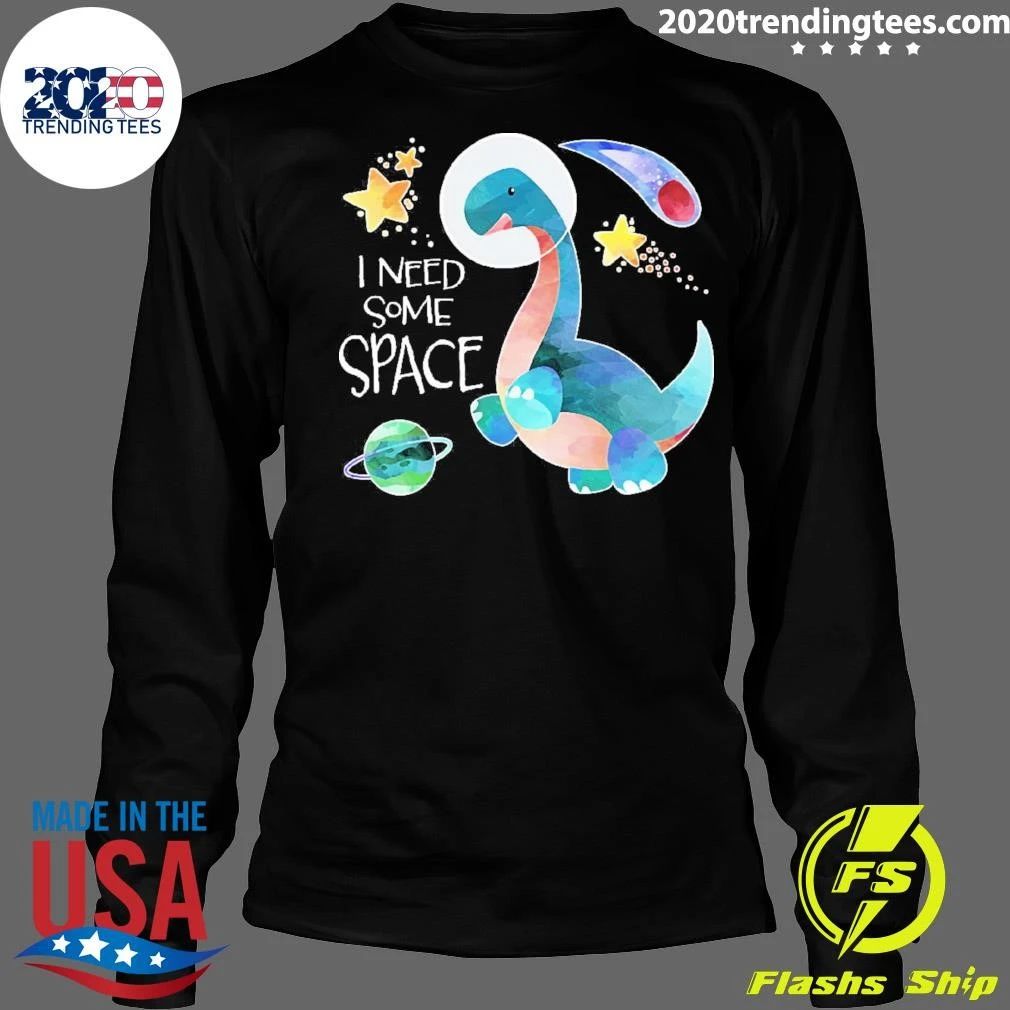 Inktastic I Need Some Space Dinosaur Astronaut with Stars and Planet Youth Shirt