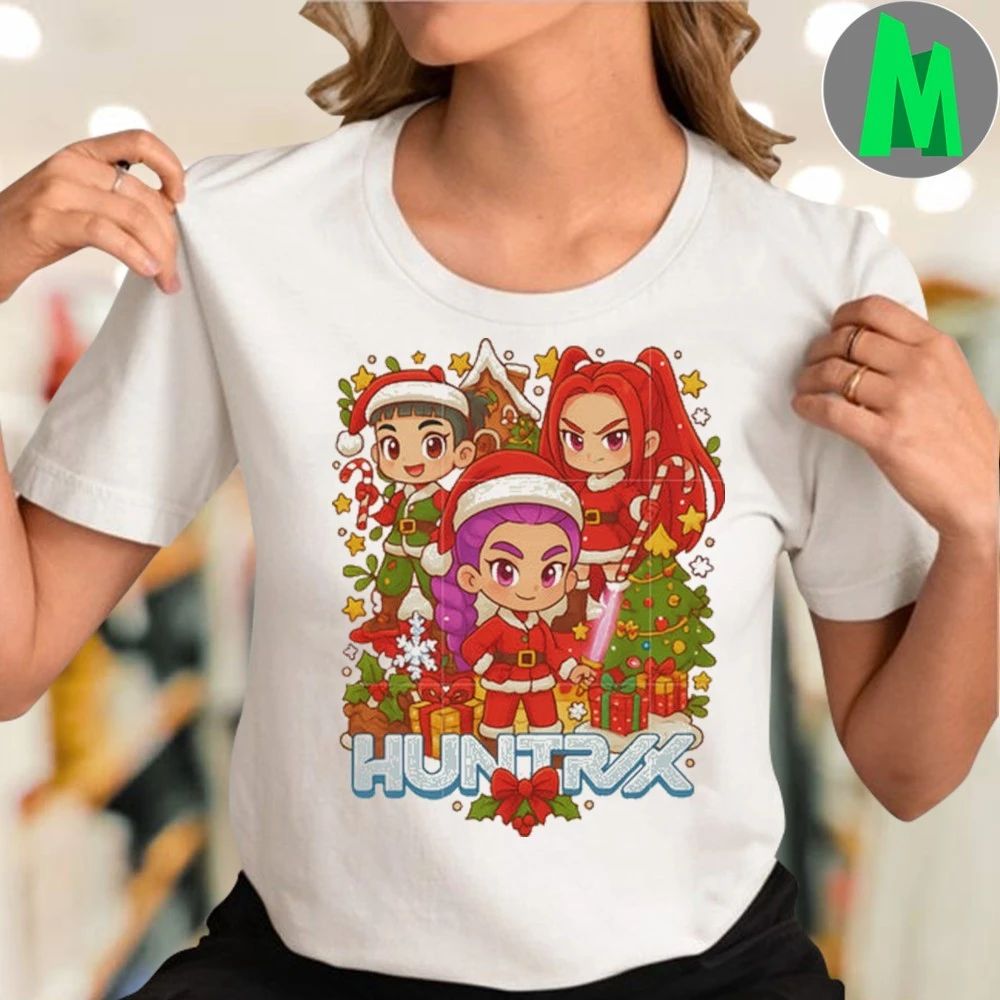 Chibi huntrix santa claus christmas background Shirt