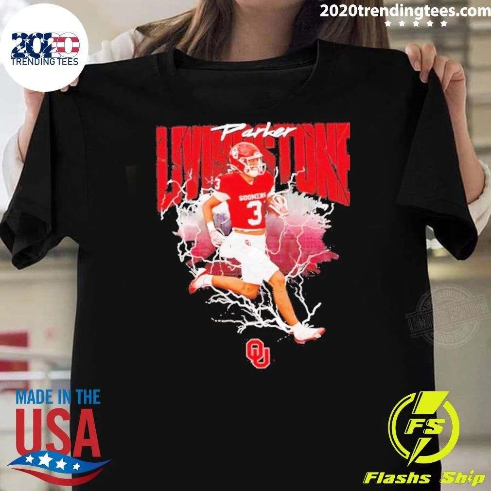 Parker Livingstone Oklahoma Sooners Football Lightning Graphic Shirt