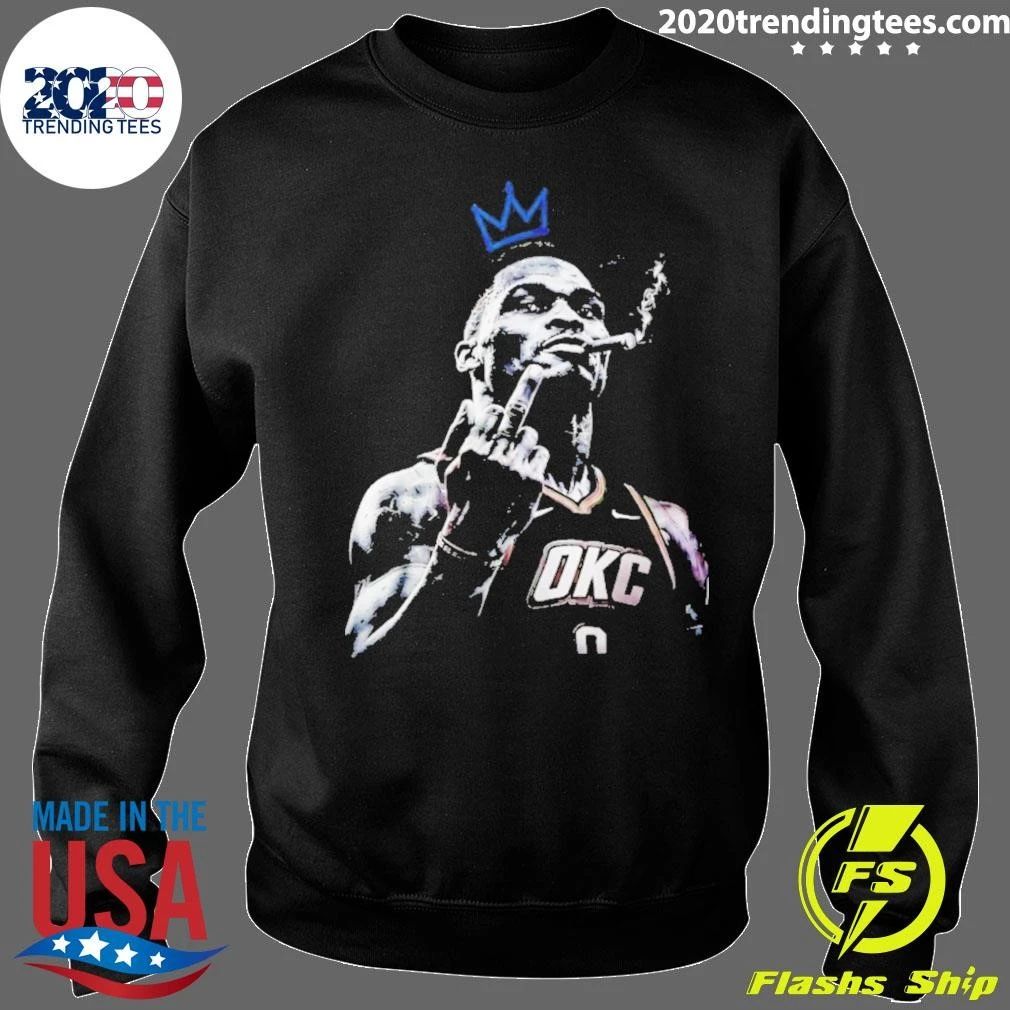 Russell Westbrook Oklahoma City Thunder Crown Middle Finger Shirt