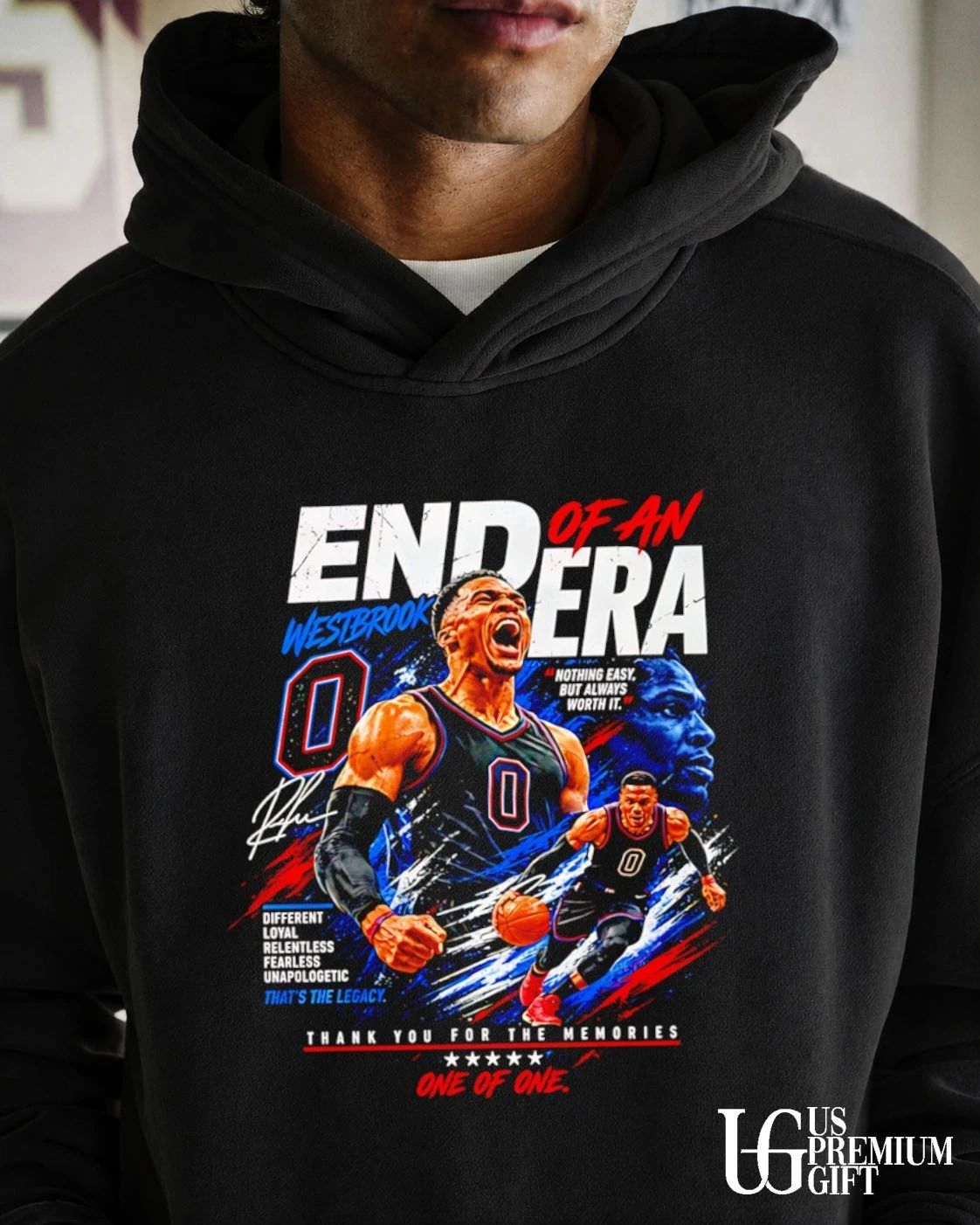 Russell Westbrook End of an Era Thank You For The Memories Basketball signature shirt