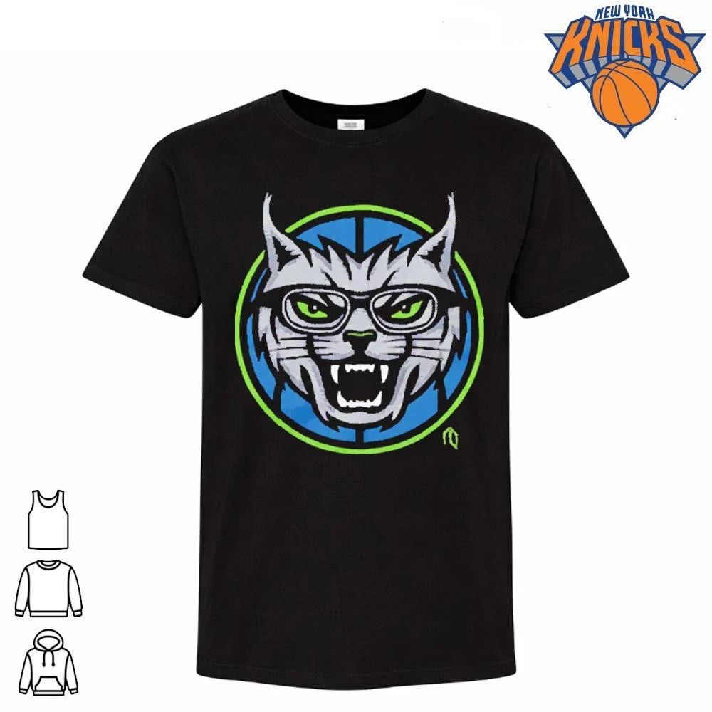 Cool Wildcat Mascot Wearing Glasses Circle Logo shirt