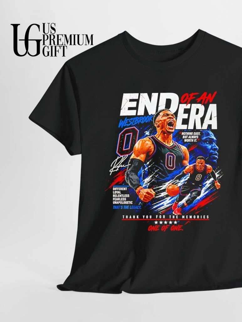 Russell Westbrook End of an Era Thank You For The Memories Basketball signature shirt