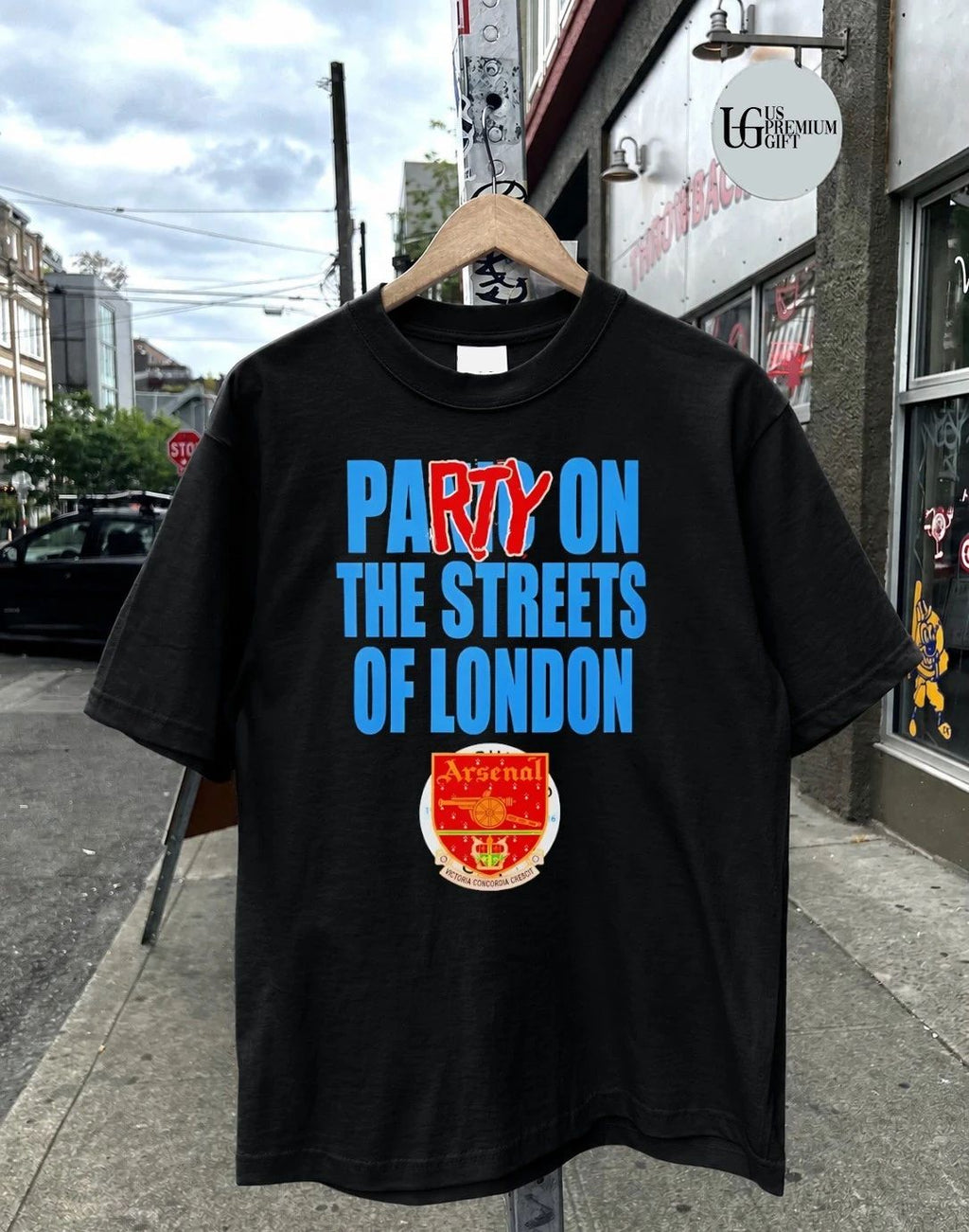 Party On The Streets Of London Arsenal shirt