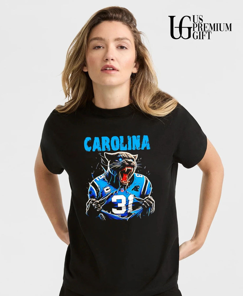Carolina Panthers Snarling Beast Tearing Blue Jersey Distressed shirt