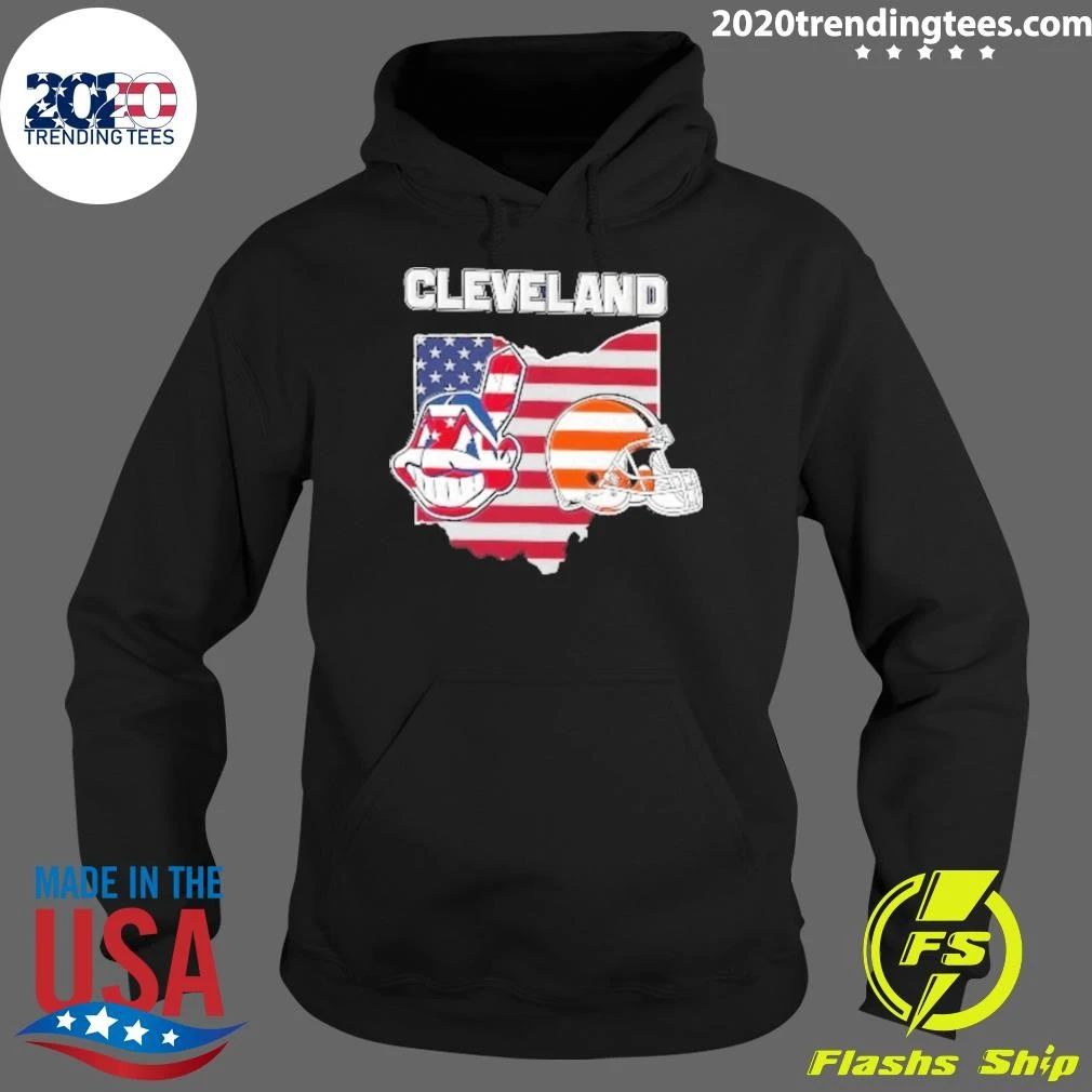 Cleveland Indians And Cleveland Browns Sports Featuring Ohio State Map Shirt