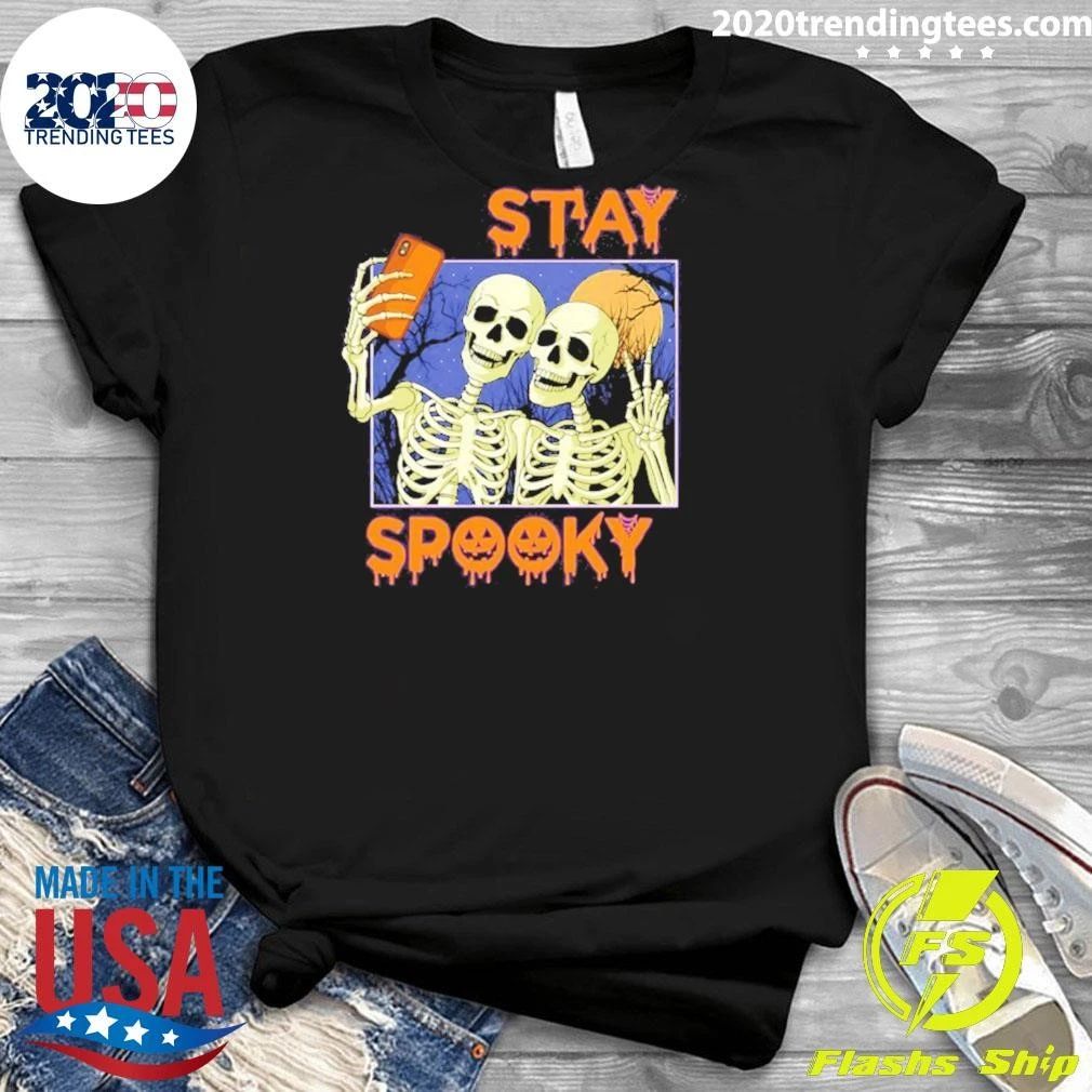 Stay Spooky Skeletons Taking A Selfie Shirt