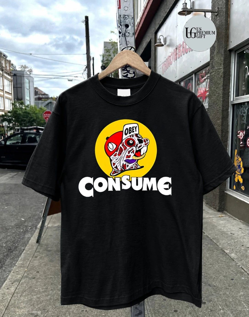 Obey Consume Beaver parody shirt