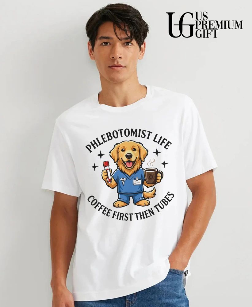 Phlebotomist life coffee first then tubes shirt