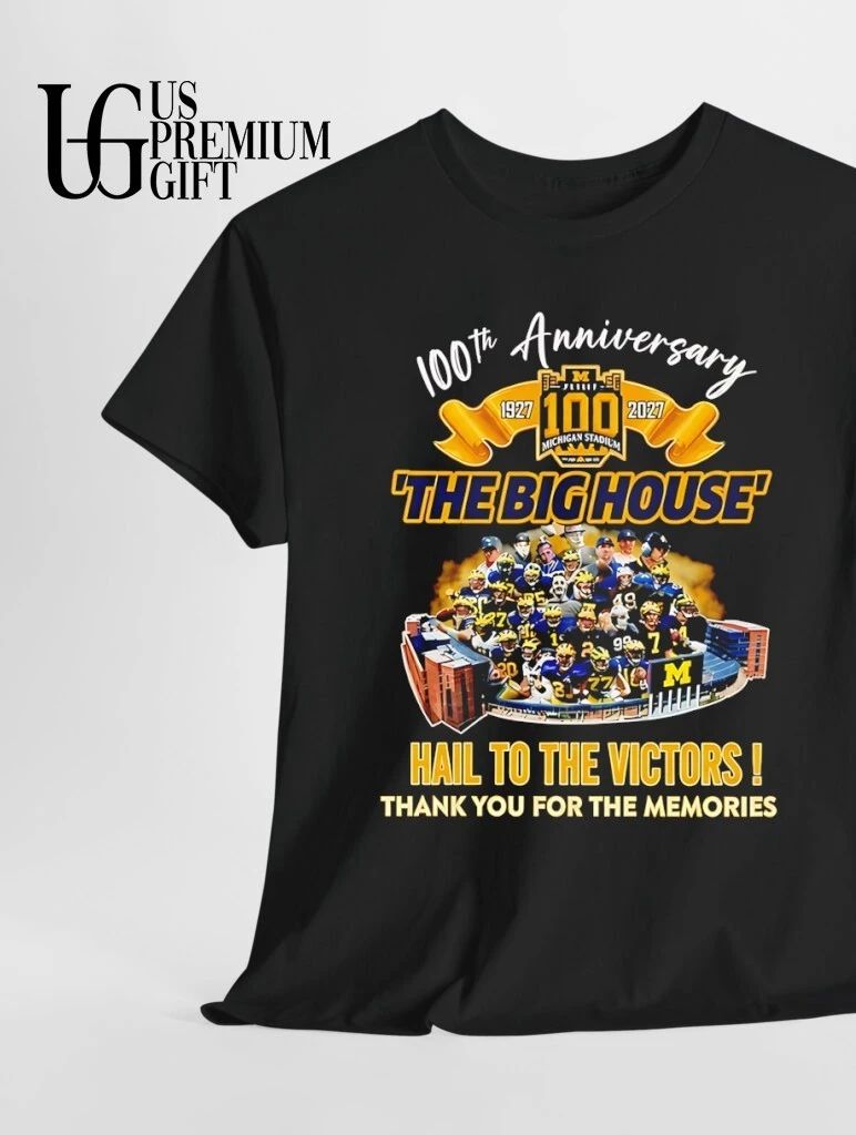 Michigan Wolverines The Big House 100 Years 1927-2027 Hail To The Victors thank you for the memories signature shirt