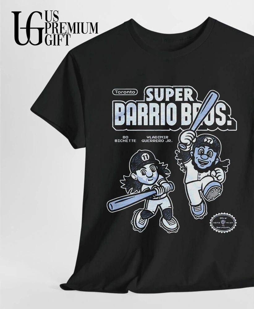Super Barrio Bros Bo Bichette and Vladimir Guerrero Jr. Toronto Blue Jays baseball shirt