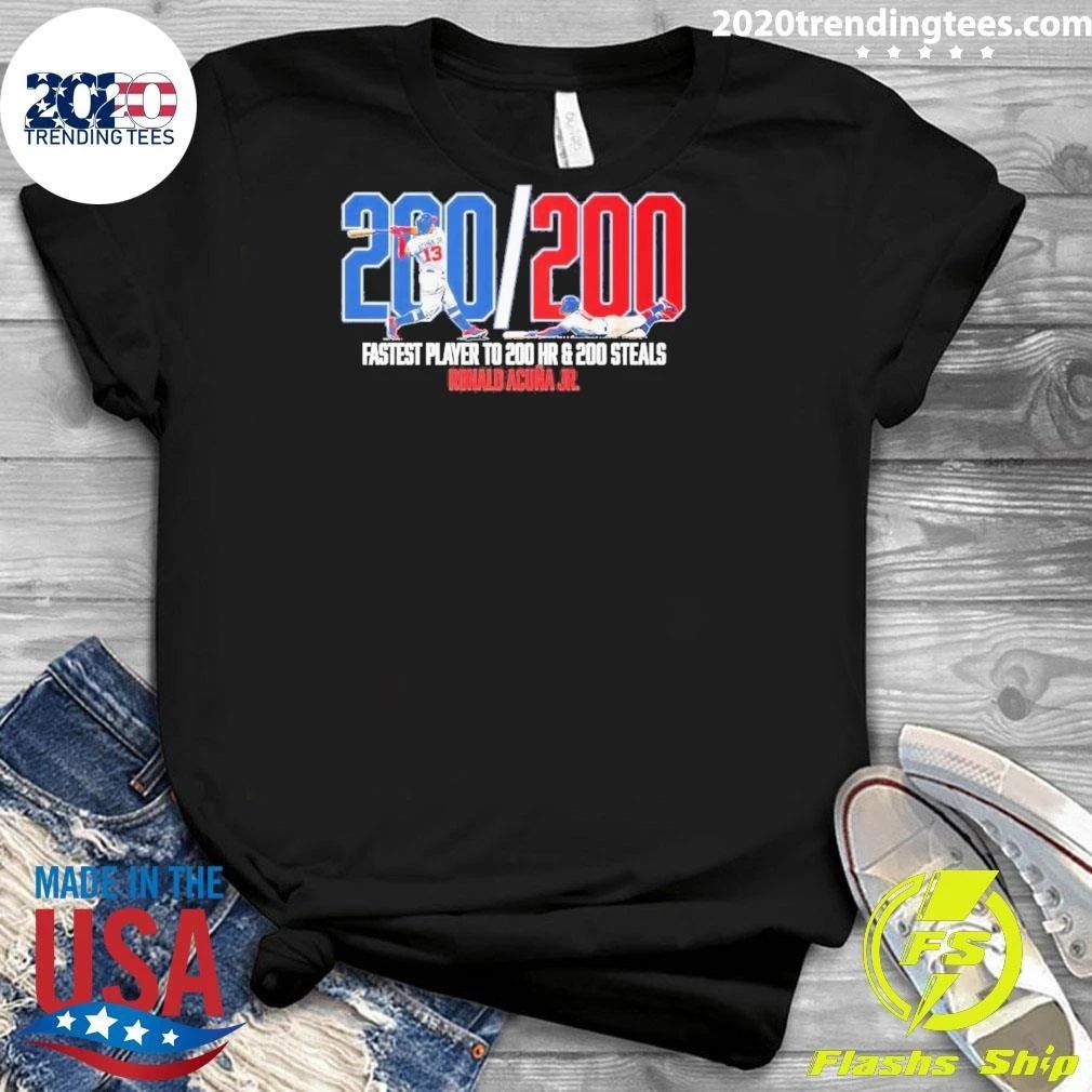 Ronald Acuña Jr 200 200 Club Fastest Player to 200 Hr 200 Steals Shirt