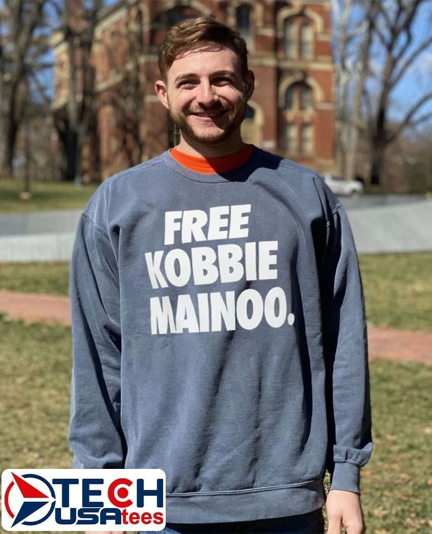 Kobbie Mainoo wearing Free Kobbie Mainoo shirt