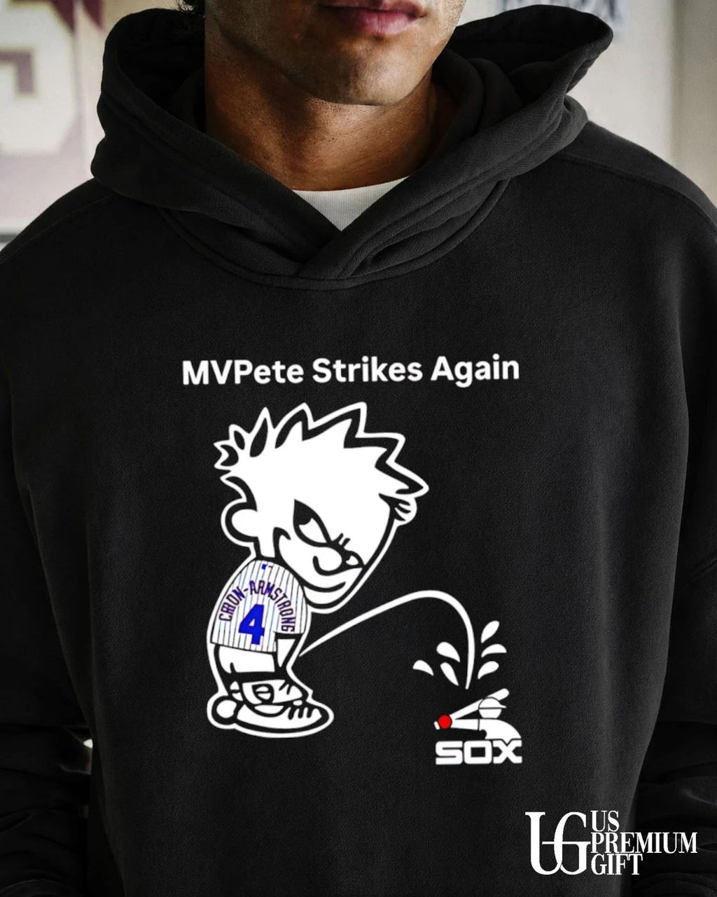 Pete Crow-Armstrong MVPete Strikes Again Calvin peeing on Chicago Cubs shirt