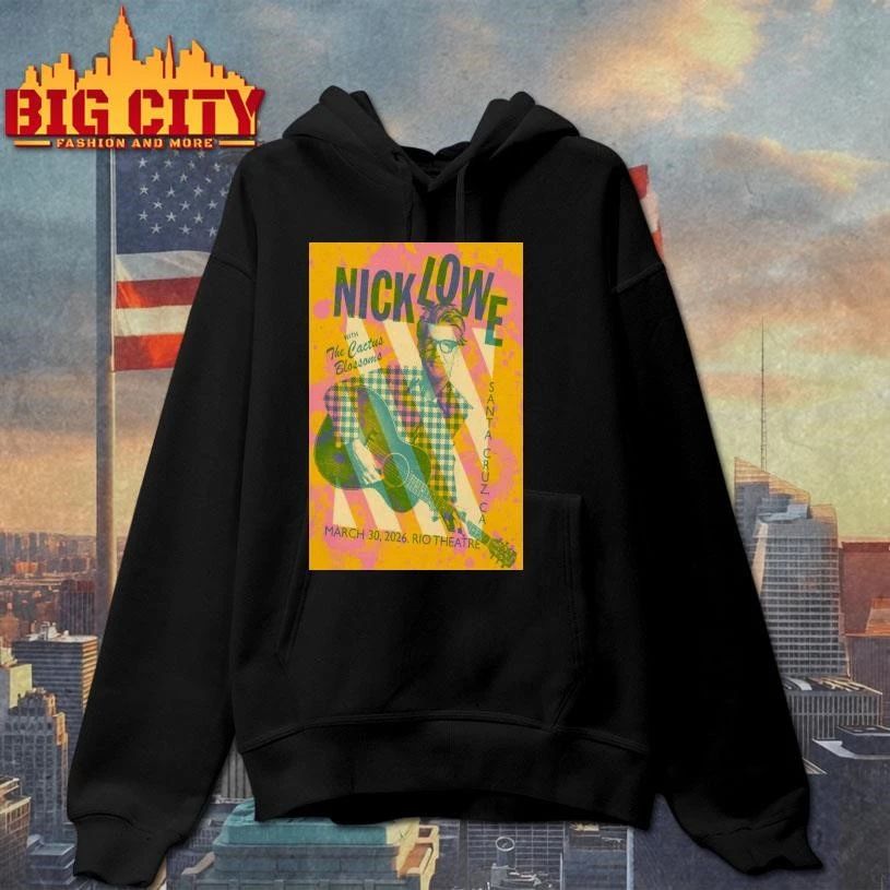 Nick Lowe With The Cactus Blossoms 3-30-2026 Santa Cruz CA Poster Shirt