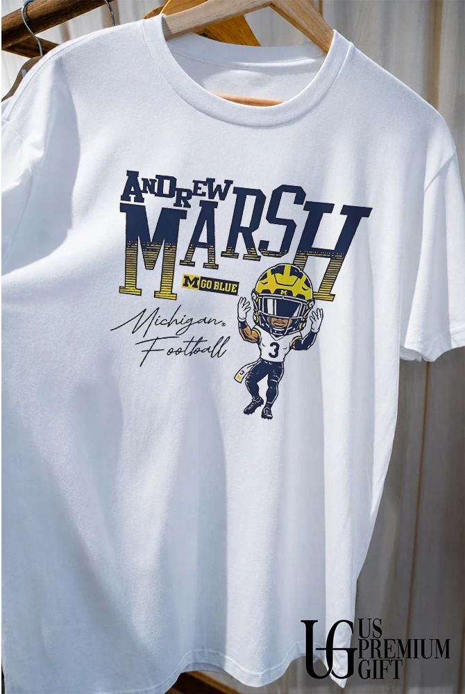 Andrew Marsh Michigan Wolverines football Go Blue 3 Player shirt