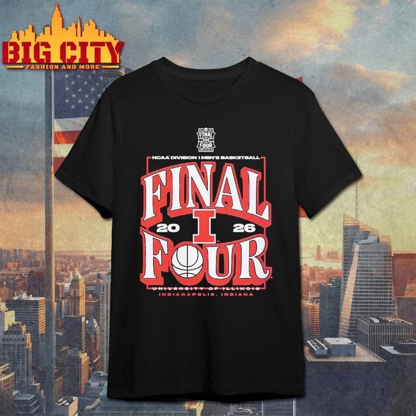 Illinois Fighting Illini Men’s Basketball 2026 NCAA Tournament Final Four Indiana Bound College Shirt