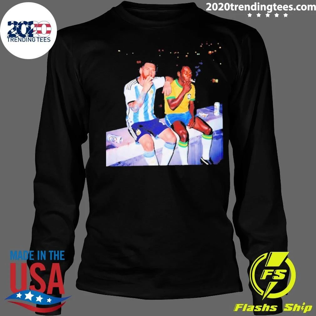 Messi And Pelé Legends Smoking Skyline Shirt