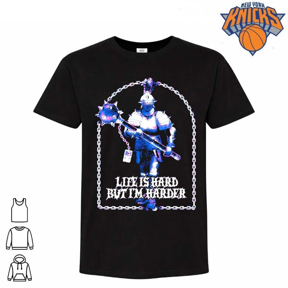 Life Is Hard But I Am Harder Vintage Pixel Knight Macing Meme Shirt