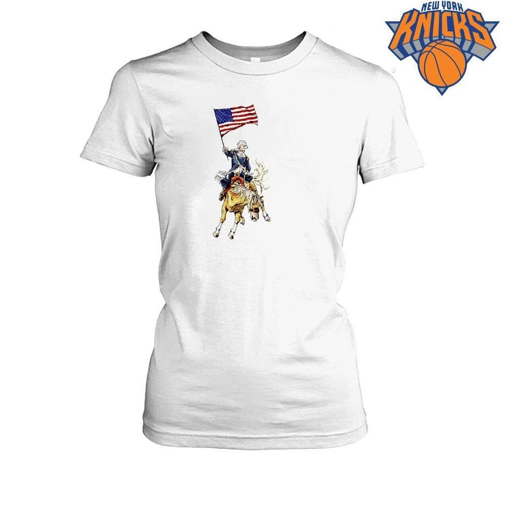 Happy 4th of July George Washington Riding Horse Waving US Flag Vintage Independence Day shirt