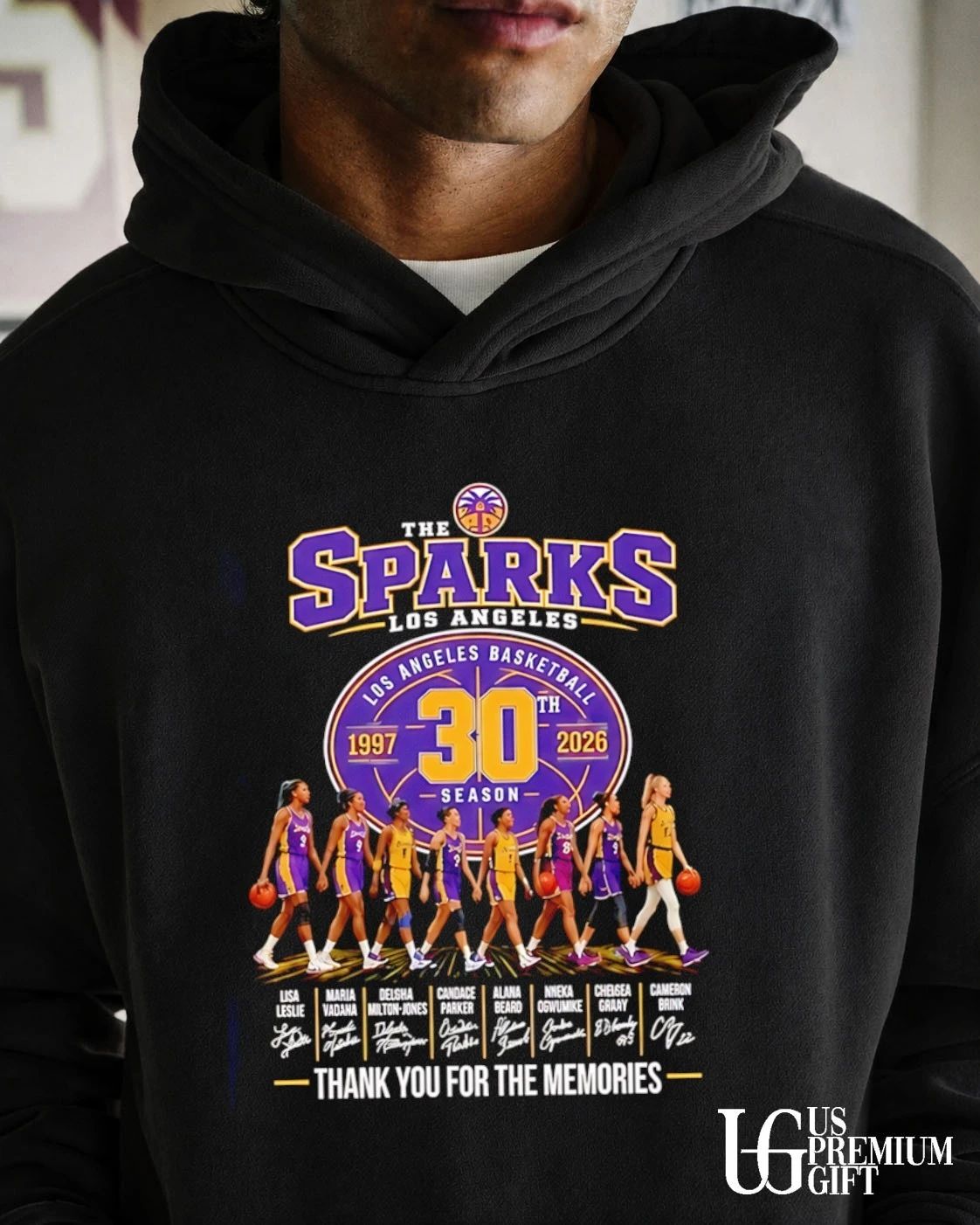 Los Angeles Sparks 30th Season 1997-2026 Hoosier Basketball thank you for the memories signatures shirt