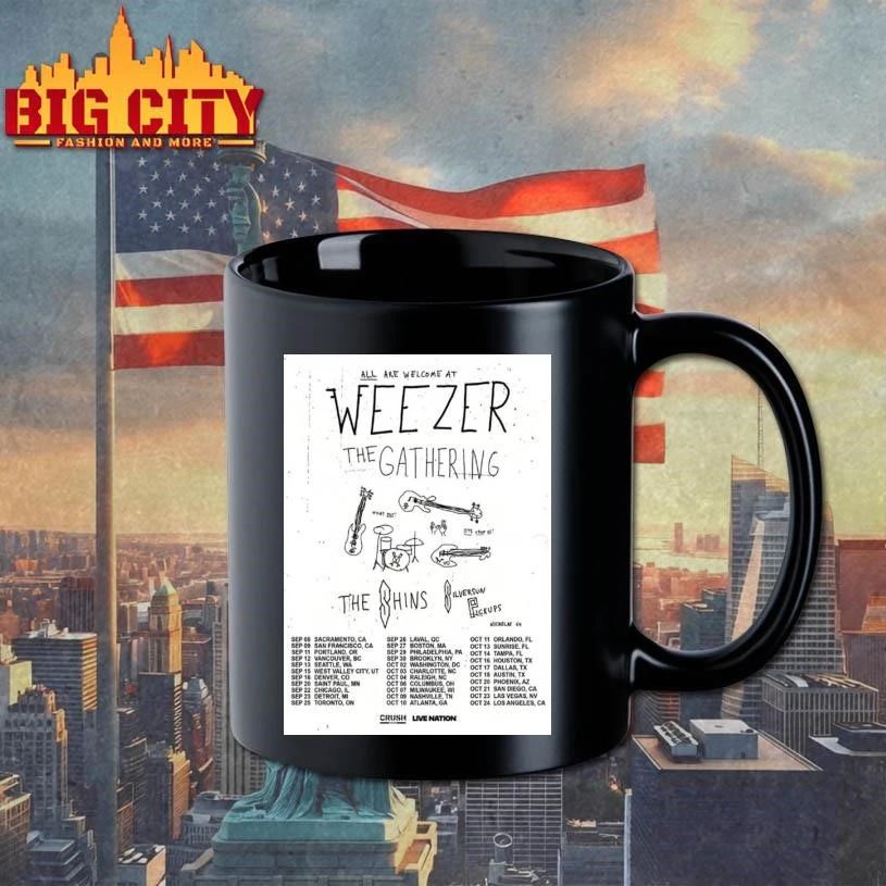 Weezer The Gathering Tour 2026 Cities Tour Dates Poster Shirt