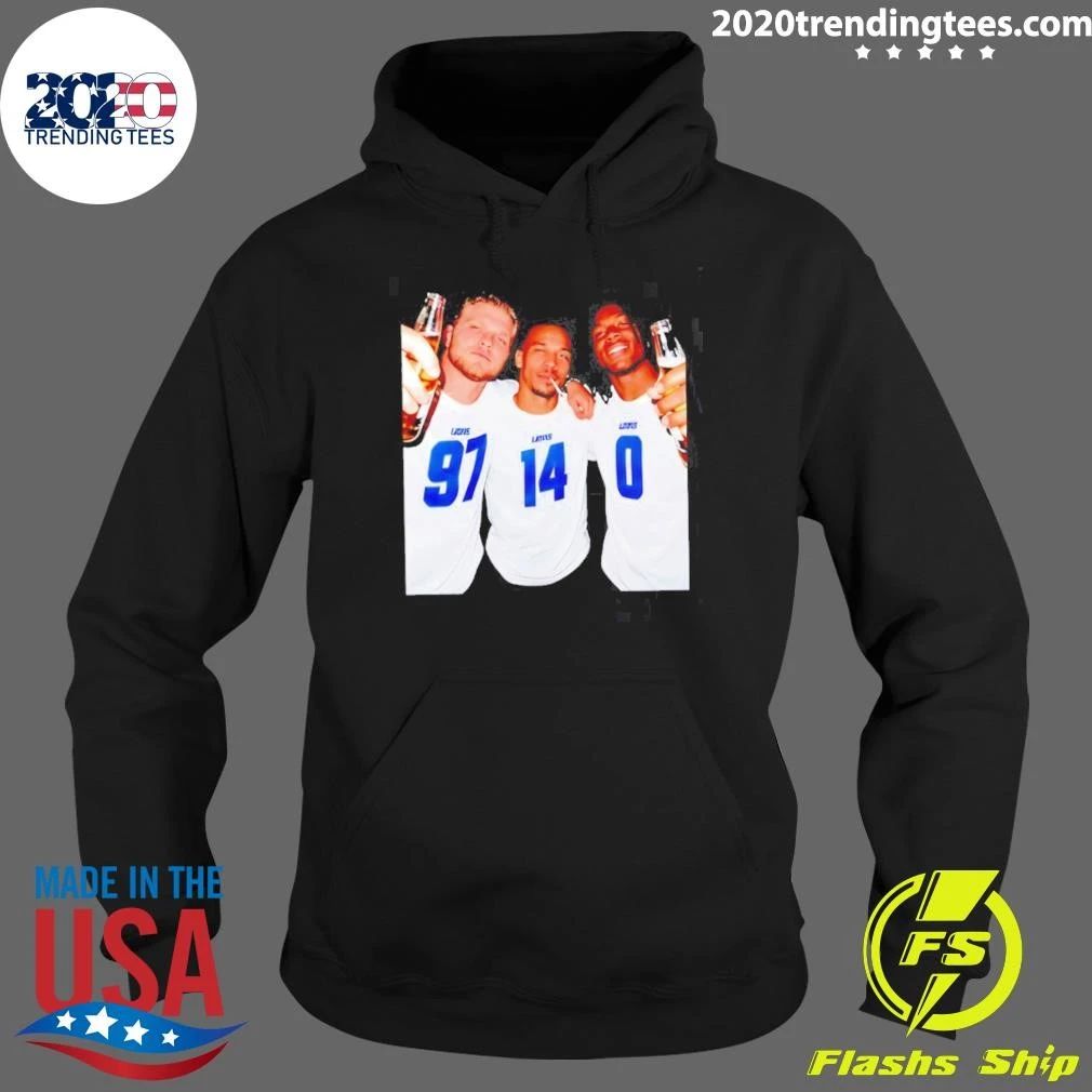 Aidan Hutchinson Amon-Ra St. Brown and Jahmyr Gibbs Detroit Lions Beer and Cigarettes Shirt