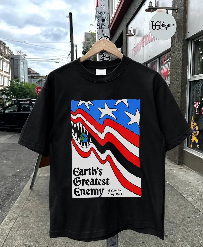 Abby Martin Earth’s Greatest Enemy flag shirt