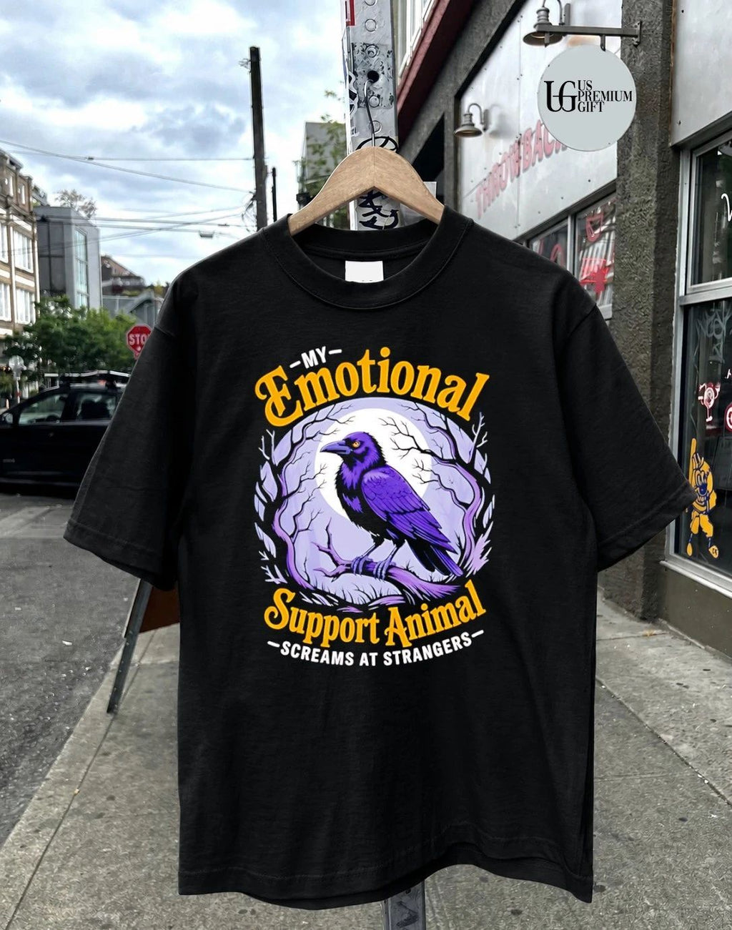 Raven my emotional support animal screams at strangers shirt