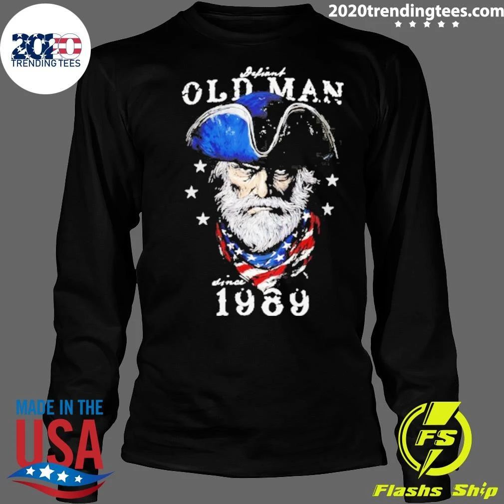 Defiant Old Man Since 1989 Birthday Patriotic Shirt