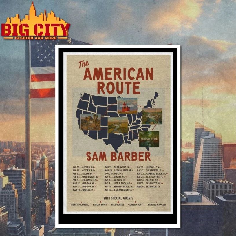 Sam Barber Taking The American Route 2026 Poster T-shirt