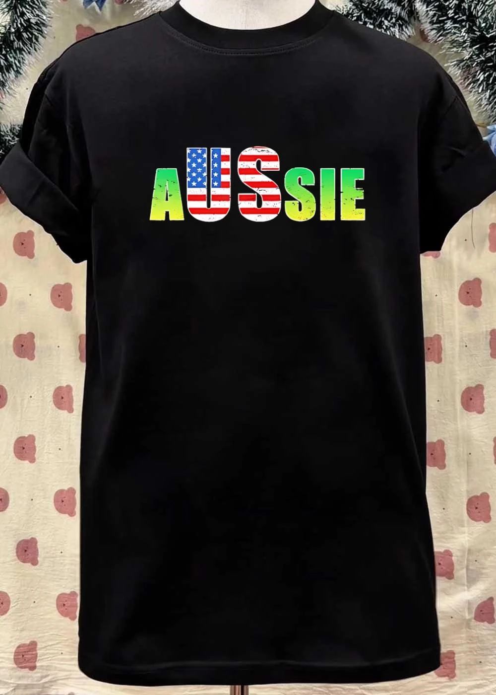 Aussie USA Flag Lettering shirt