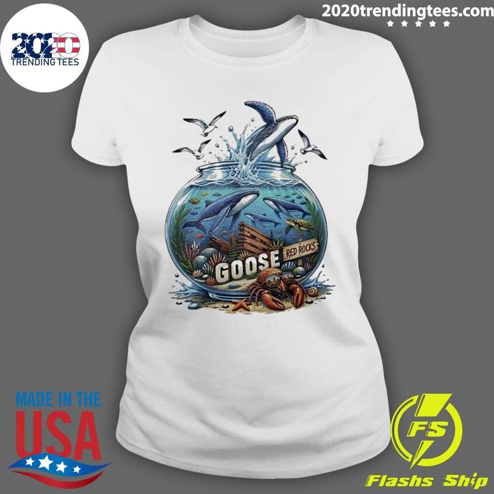Red Rocks Goose Whales Sea Turtle Crab Fishbowl Illustrated Shirt