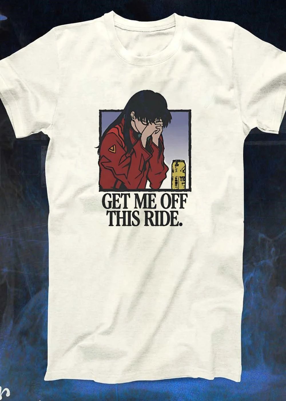 Misato Katsuragi Crying and Drinking Get Me Off This Ride shirt