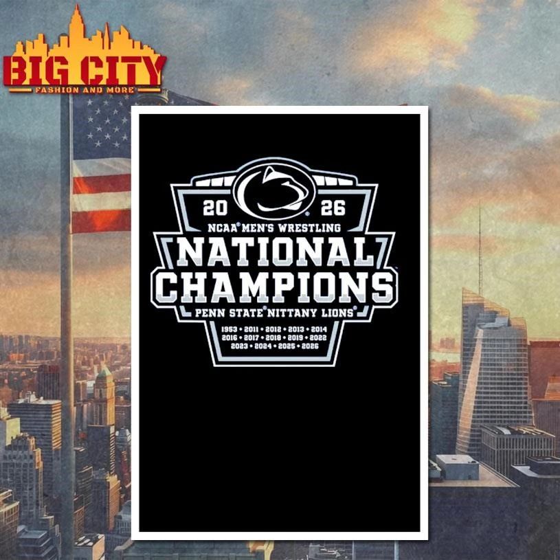 Penn State 2026 NCAA Wrestling National Champs College Basketball Shirt