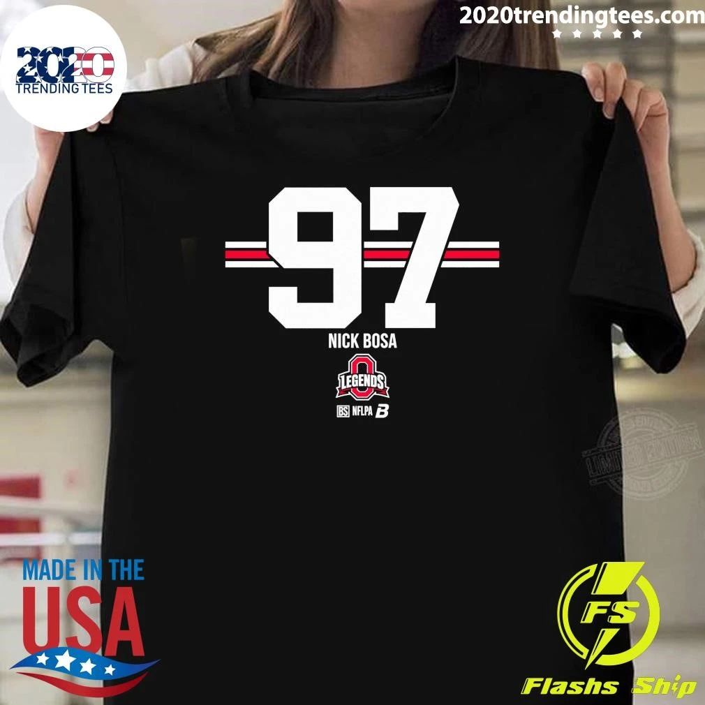 Ohio State Football Nick Bosa 97 Stripe Shirt