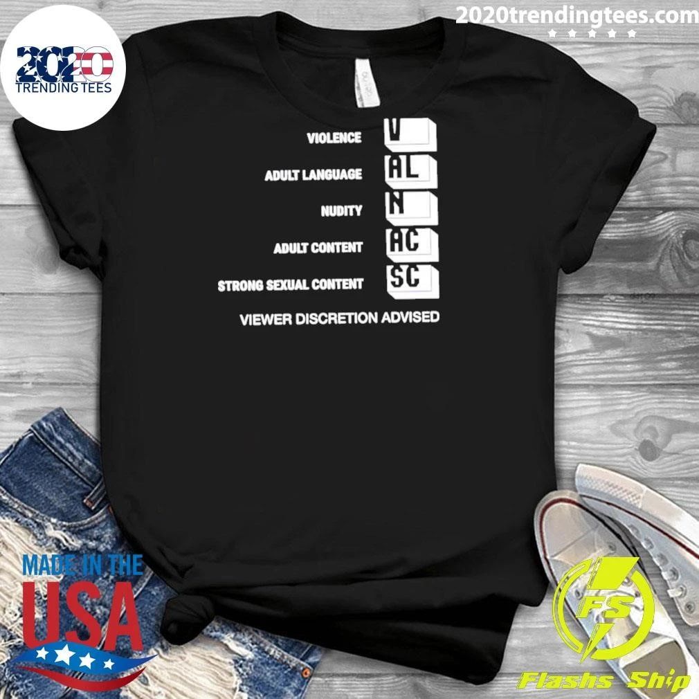 Viewer Discretion Advised Violence Adult Language Shirt