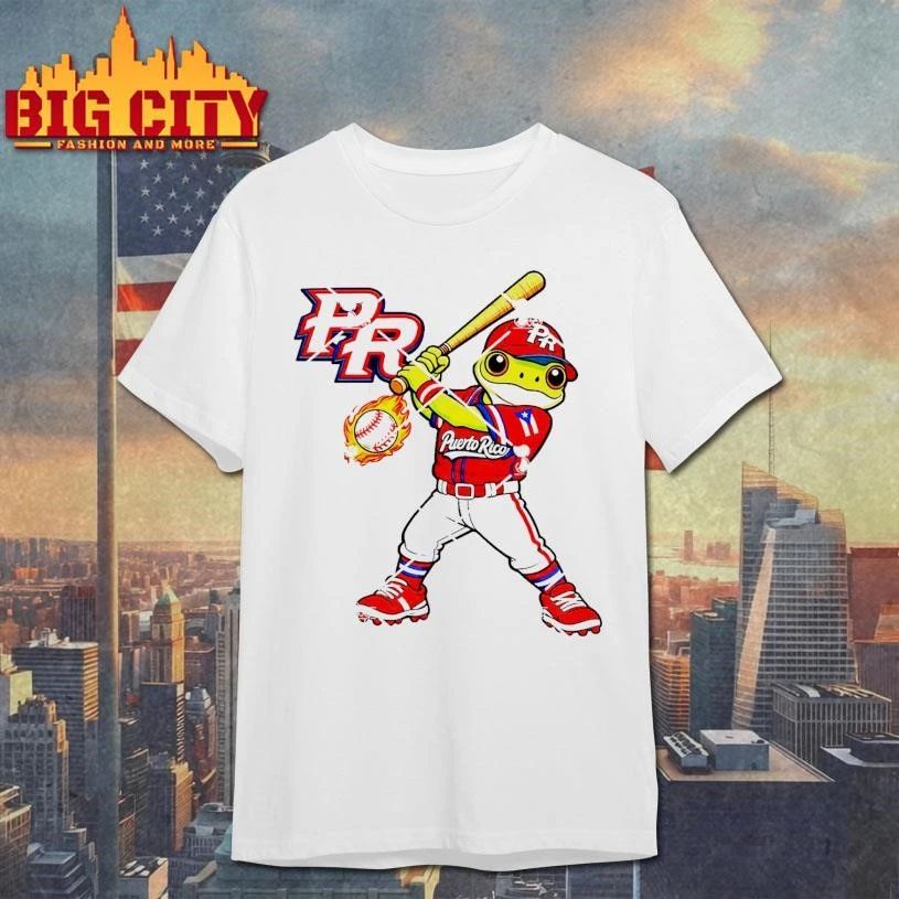 Puerto Rico Frog Baseball Player Shirt