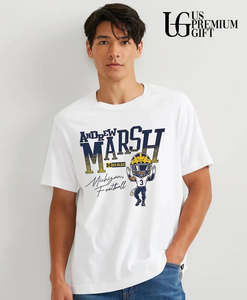 Andrew Marsh Michigan Wolverines football Go Blue 3 Player shirt