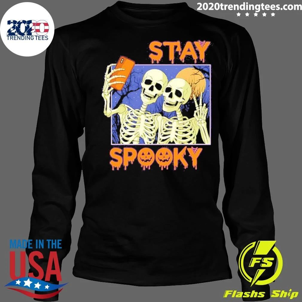 Stay Spooky Skeletons Taking A Selfie Shirt