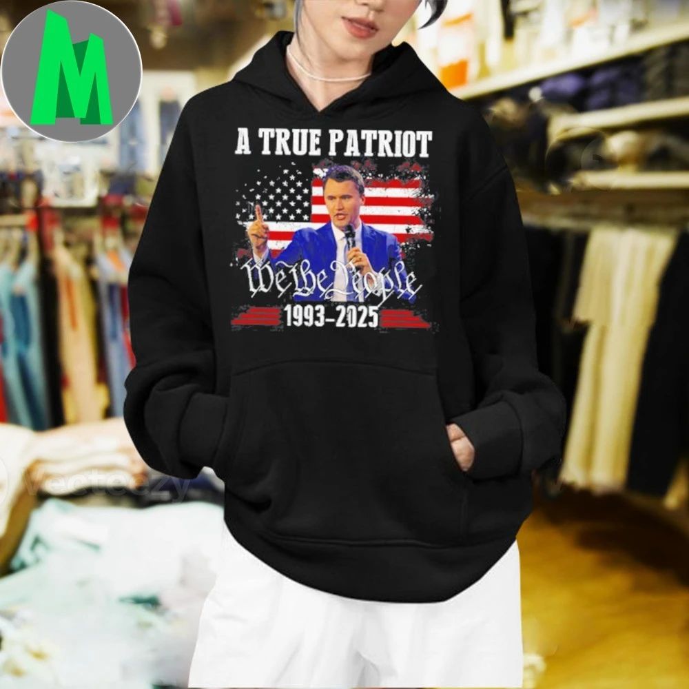 Charlie Kirk Shirt, True Patriot 1993-2025 Rip Memorial American Flag