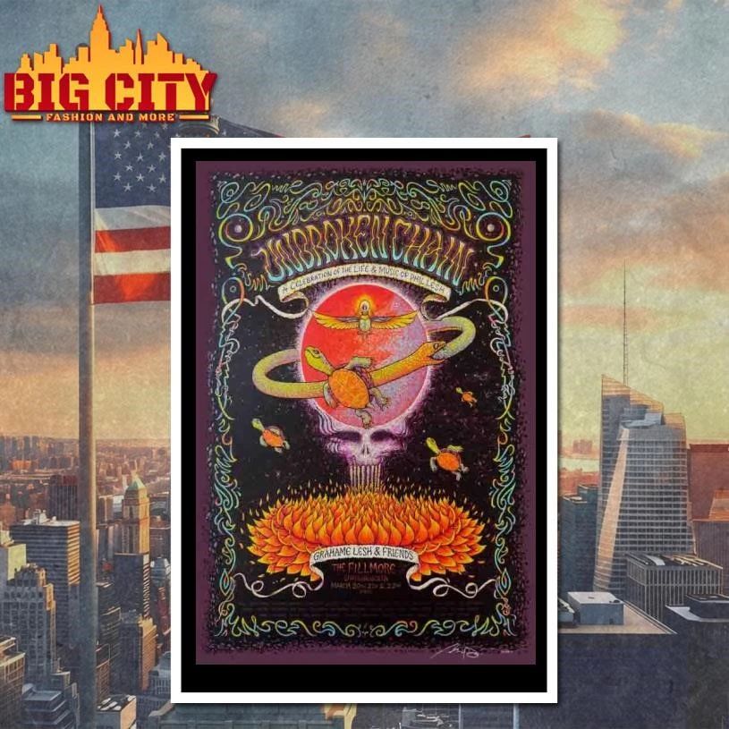 Unbroken Chain San Francisco CA March 20-22 2026 The Fillmore Tour Poster Shirt