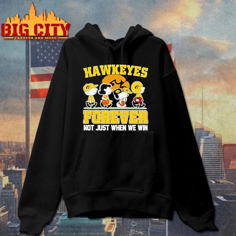 Peanuts Characters Iowa Hawkeyes Forever Not Just When We Win Graphic Shirt