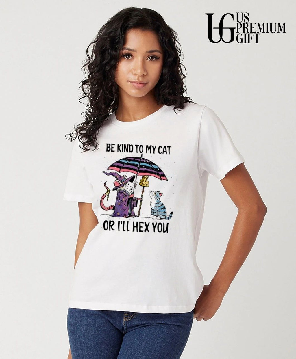 Cat wizard be kind to my cat or I’ll hex you shirt