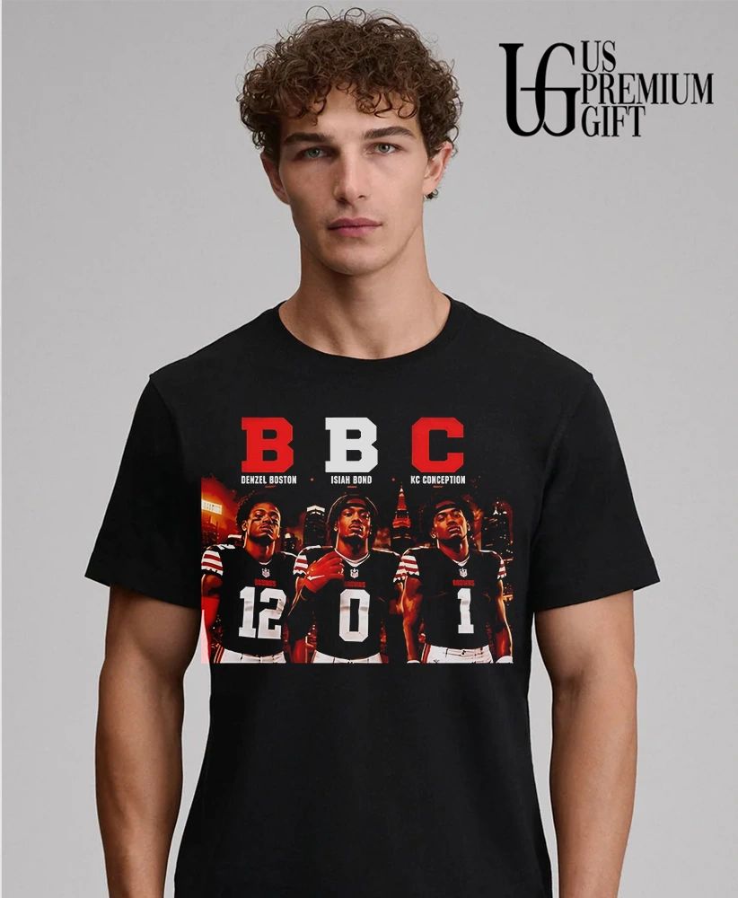 Denzel Boston Isiah Bond and KC Conception Cleveland Browns BBC shirt