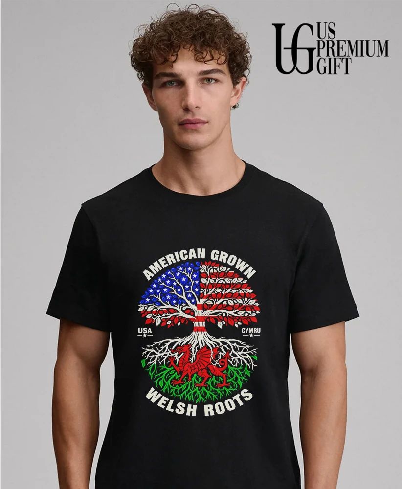American grown with Welsh roots USA and Cymru shirt