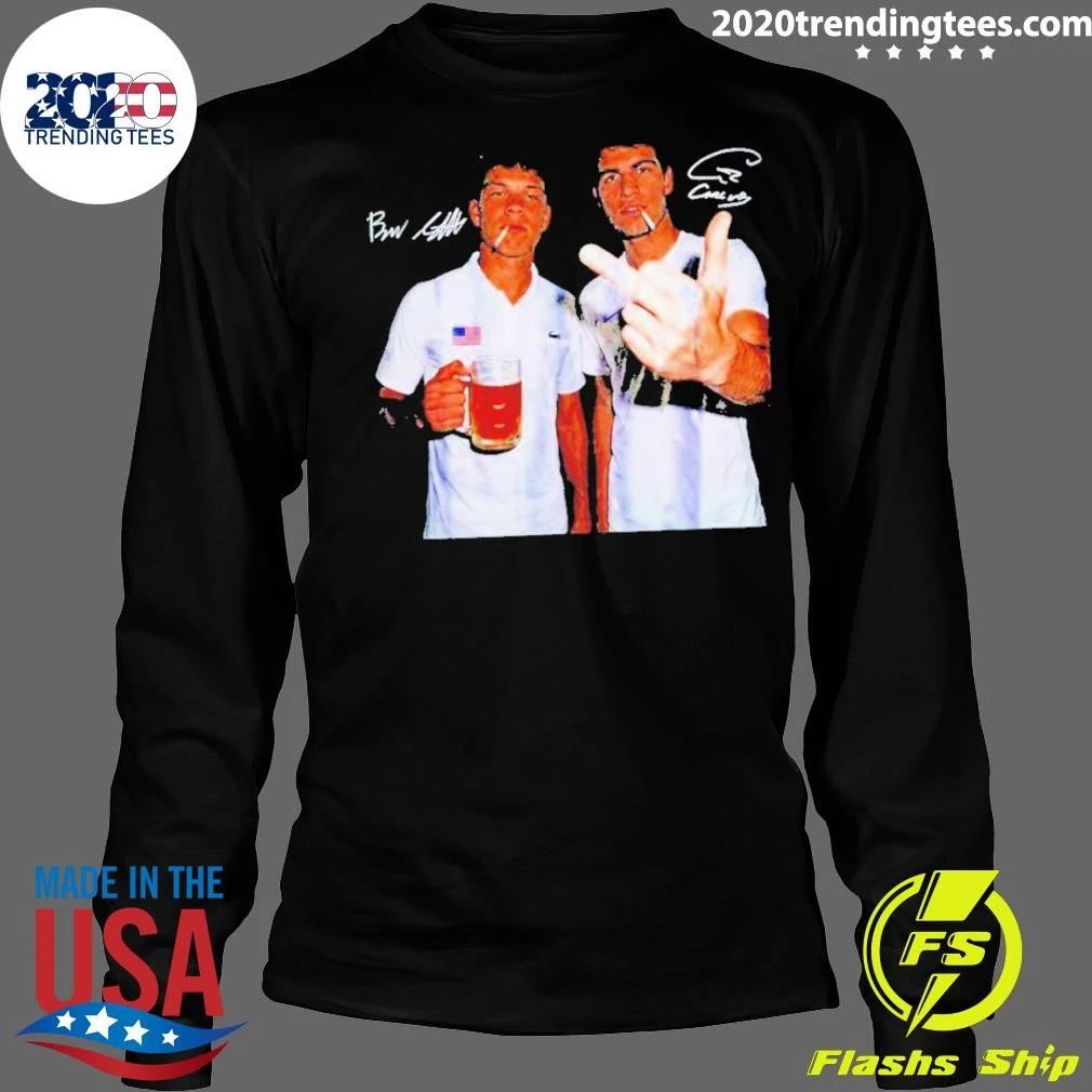 Carlos Alcaraz Ben Shelton Tennis Graphic Middle Finger Beer shirt
