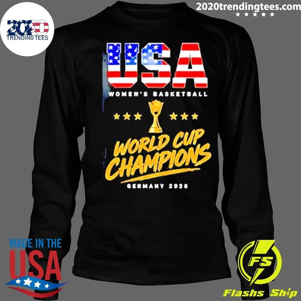 Usa Women’s Basketball World Cup Champions Germany 2026 Trophy Shirt